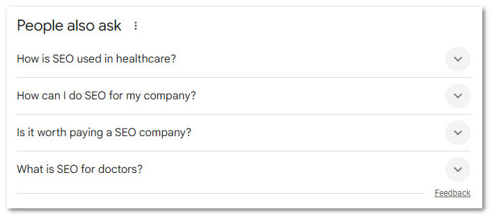 Google's People Also Ask box in the search results