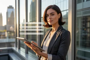 Woman happy that she's on the top of the google search results!
